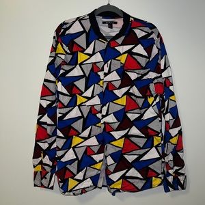 Long Sleeve Colorful Button down Shirt